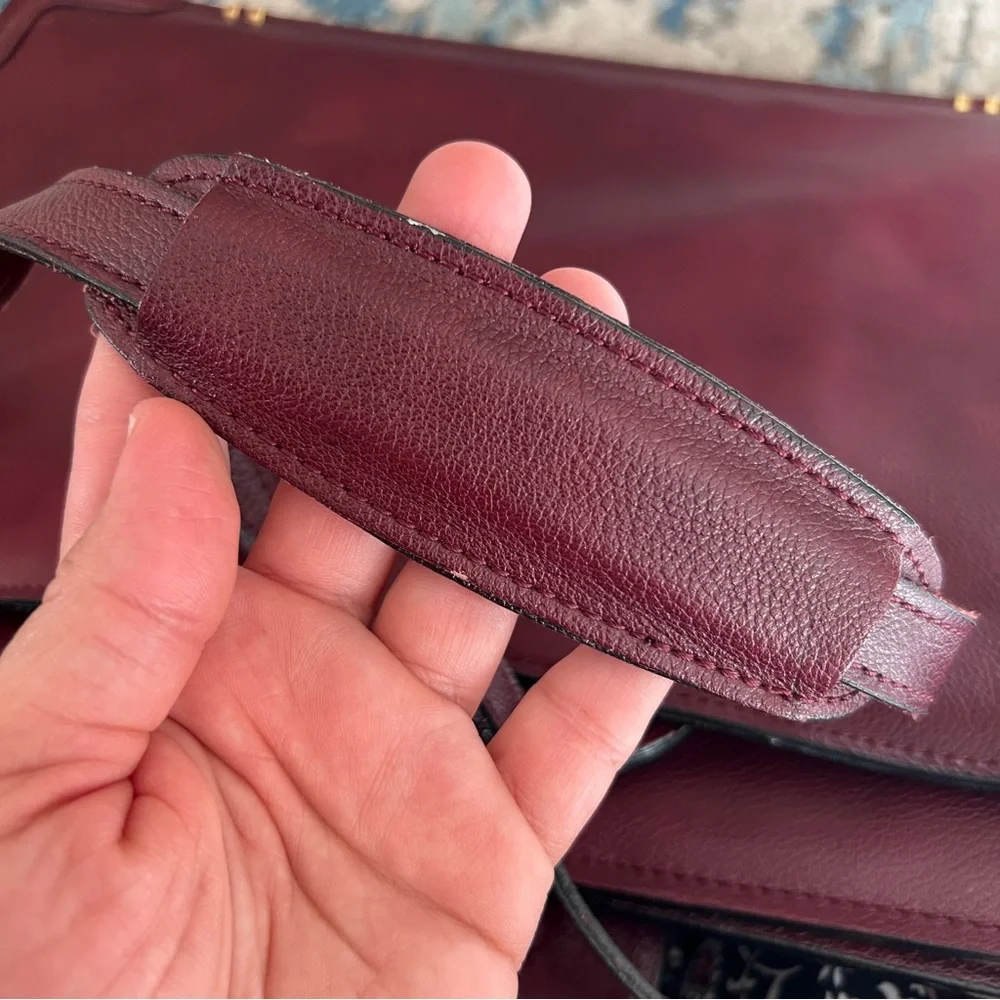 Vintage Mark Phillip top grain leather luxury Burgundy Leather Briefcase